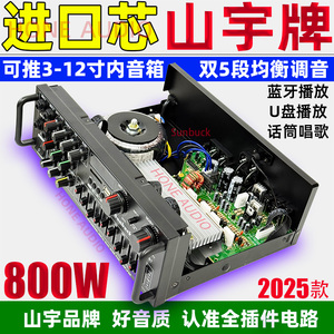 大功率家用功放蓝牙5.4震撼效果K歌EQ均衡器调音12V广场车载户外