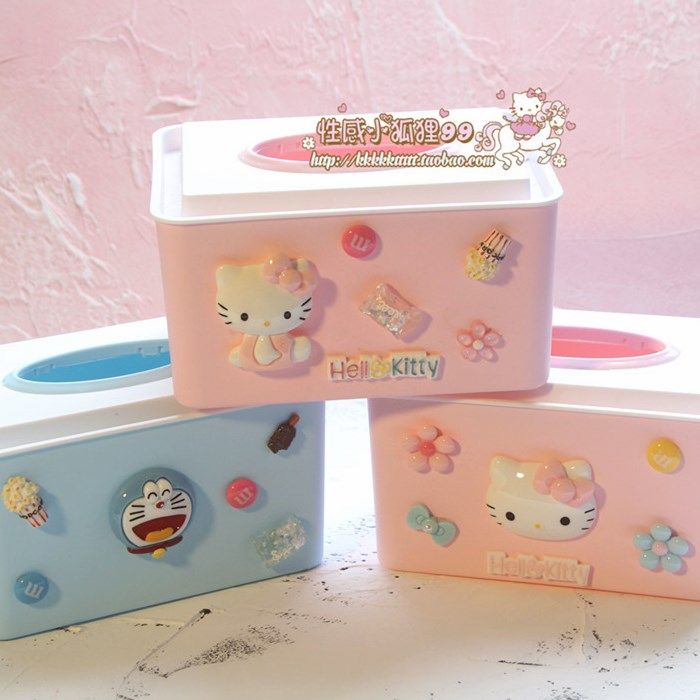 helloKitty哆啦A梦家用纸巾盒纸抽盒纸抽桶抽纸盒桌面方形纸抽