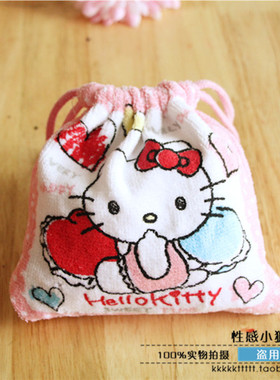 Hello kitty 束口袋 日韩卡通可爱收纳袋 杂物袋 抽绳袋 置物袋