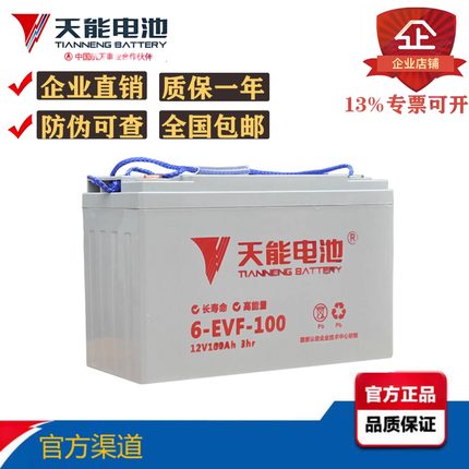 天能6-EVF-100/80 12V100AH80AH电叉车 洗地机 四轮电动汽车电池