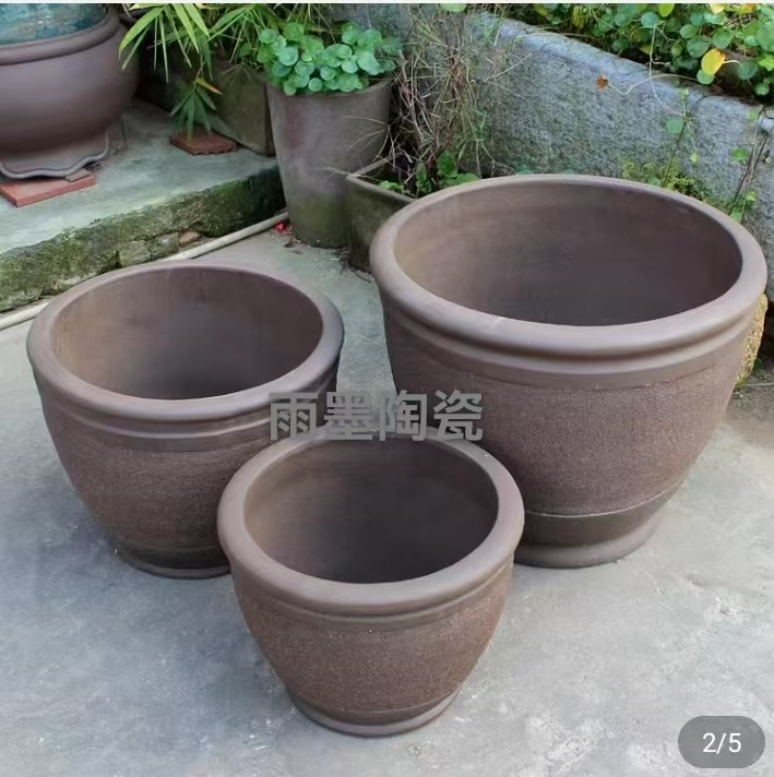 特大号紫砂花盆大口径圆形复古手工高端户外庭院柠檬树绿植盆栽