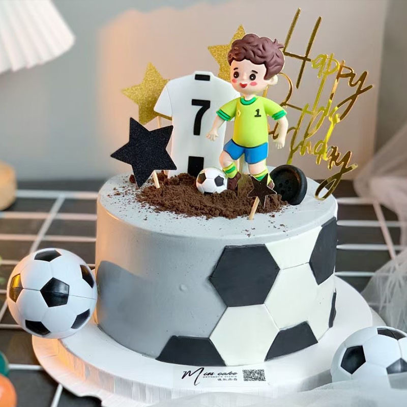 足球队蛋糕装饰摆件世界杯生日快乐插牌卡情景主题派对甜品台摆件