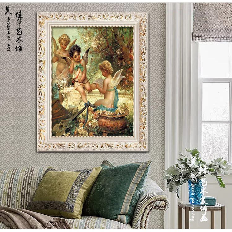 欧式人物油画客厅装饰画现代简约玄关过道挂画卧室床头背景墙壁画图片