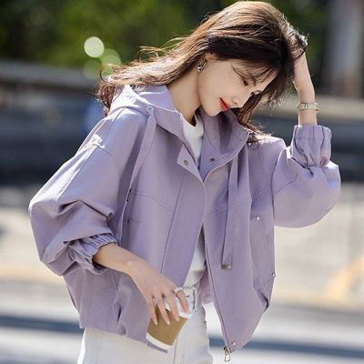 短款连帽通勤外套女2025年新款