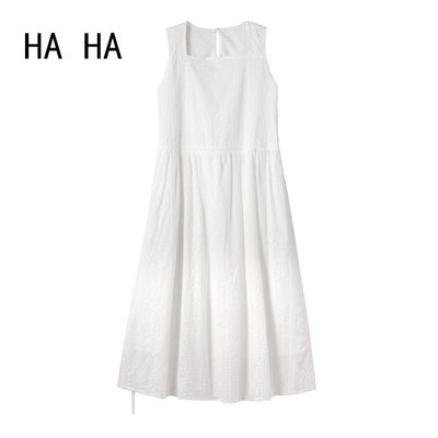 法式高级感背心裙子白色连衣裙