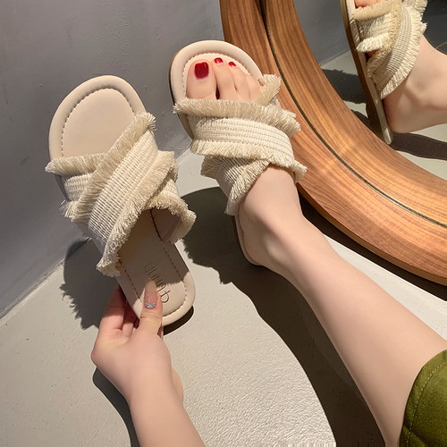 仙女风软底平底凉拖女夏外穿防滑