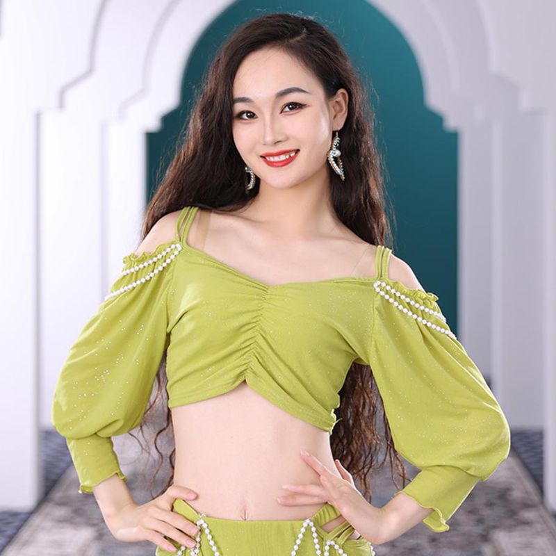 舞娘宫廷风灯笼袖练功服上衣