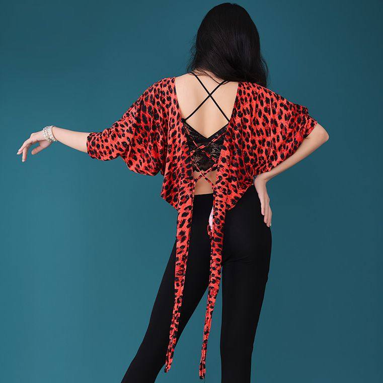 舞娘2025新款性感豹纹肚皮舞套装