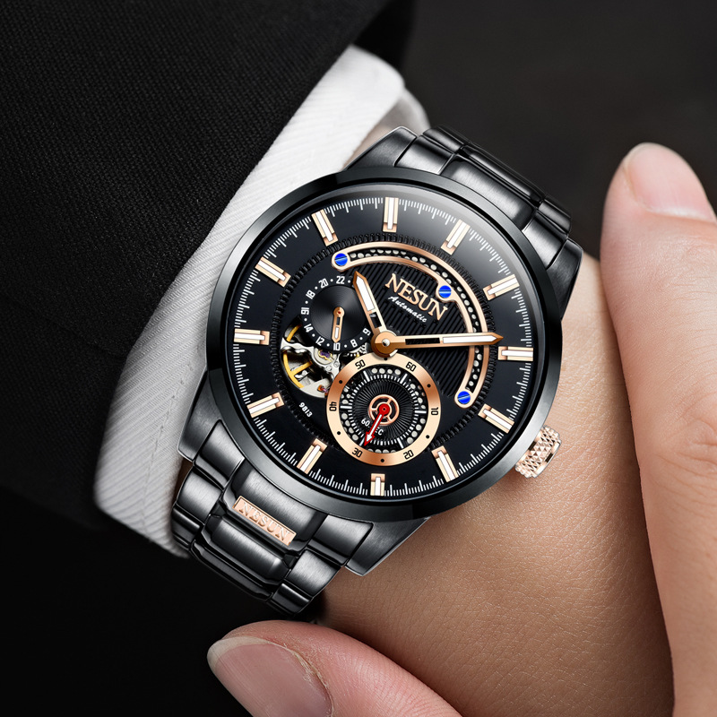 全自动机械表尼尚夜光表时尚男表