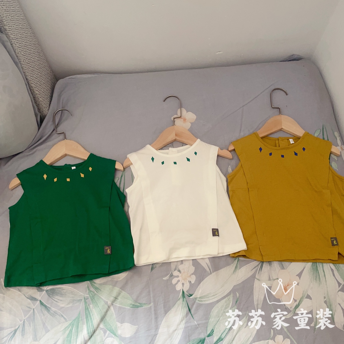 韩国小云朵童装男童女童夏季纯棉凉快砍袖背心