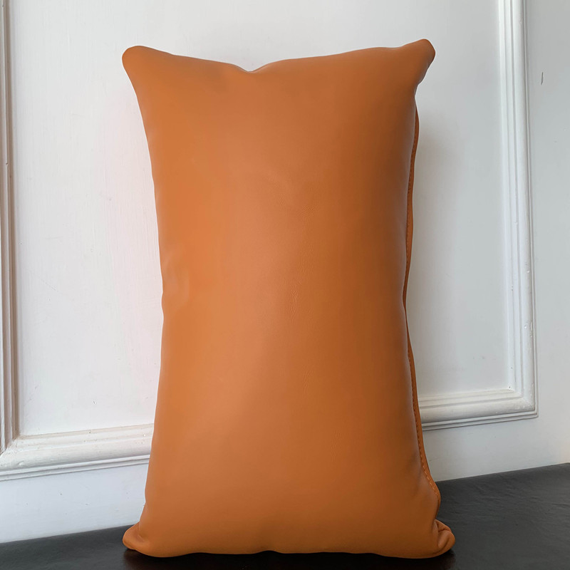 进口双面头层真皮抱枕沙发汽车