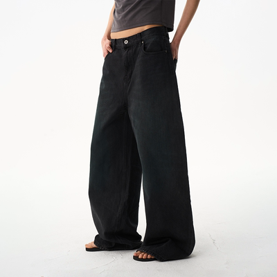 BLINDNOPLAN26SS【basic系列】 洗水蓝调宽松休闲阔腿牛仔长裤