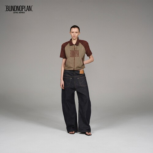 BLINDNOPLAN 25SS 高端系列拼色短袖内置护具衬衣刺绣短袖T恤衫