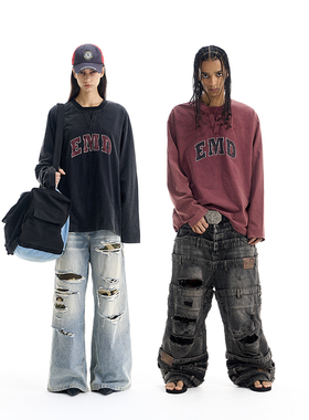 EXITMODE BY BLINDNOPLAN 25AW水洗假双领长袖基础印花T恤