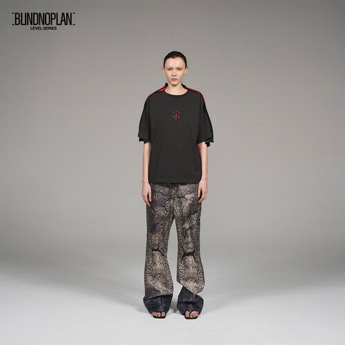 BLINDNOPLAN 25SS 高端系列渐变绣拼接网球服Tee纯棉休闲短袖T恤