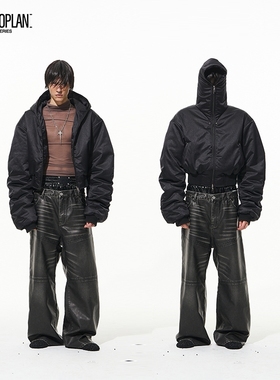 BLINDNOPLAN 24AW 高端系列连帽刺绣撞钉夹克外套加厚保暖棉衣