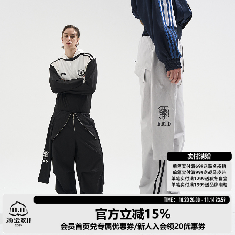 EXITMODE BY BLINDNOPLAN 25AW连袖捏褶运动裤街头工装裤休闲长裤