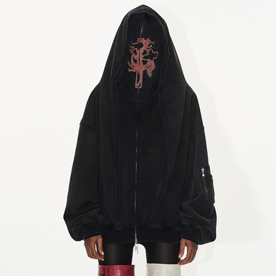 EXITMODE BY BLINDNOPLAN 25SS 十字战马mask水洗卫衣丝网印工艺