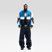 BLINDNOPLAN EXITMODE 25AW撞色拼接刺绣廓形皮衣外套夹克棉衣