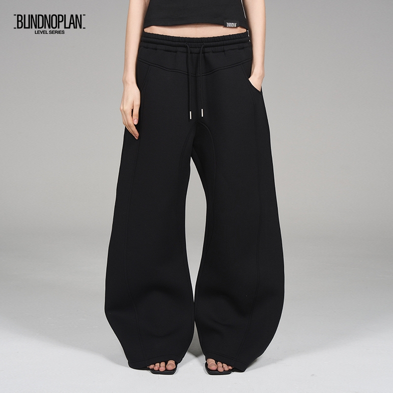 BLINDNOPLAN 25SS 高端系列黑白双色弯刀卫裤重磅宽松休闲运动裤