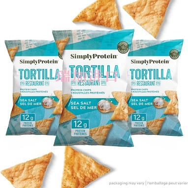包加拿大邮Simply protein墨西哥餐厅风味海盐玉米片纯素130g*3包