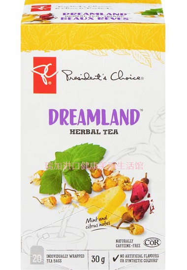 包邮加拿大Presiedn's总统之选DREAMLAND安睡花草茶30克153元2盒