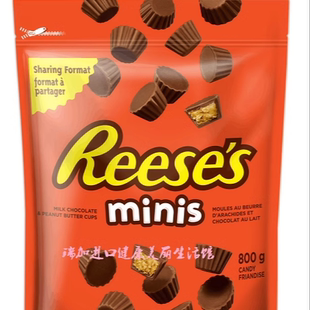 新品包邮加拿大Reese's里斯MINIS花生酱迷你巧克力杯800g多种口味