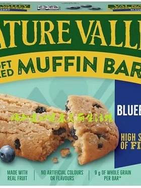 包邮加拿大Nature valley Muffin天然谷物软烤松饼条蓝莓175G*2盒