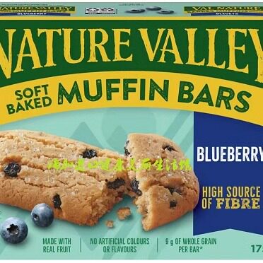 包邮加拿大Nature valley Muffin天然谷物软烤松饼条蓝莓175G*2盒