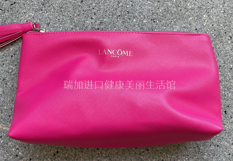 特价包邮全新Lan'come兰蔻大容量化妆收纳包玫红色