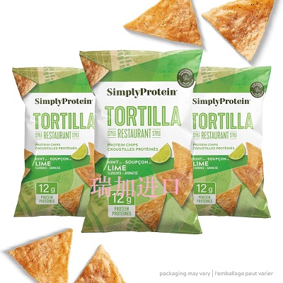 包加拿大邮Simply protein墨西哥餐厅酸橙风味玉米片纯素130g*3包