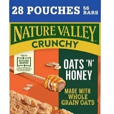 加拿大Nature valley crunchy高纤松脆谷物能量棒燕麦蜂蜜1.28KG