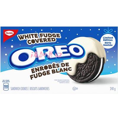 加拿大Christie OREO Fudge奥利奥白软糖巧克力夹心曲奇240G*3包