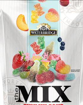 包邮加拿大Waterbridge水桥酸味混合水果咀嚼软糖175克*3包
