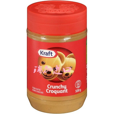 包邮加拿大Kraft卡夫CRUNCHY脆颗粒花生酱面包烘焙500g多种