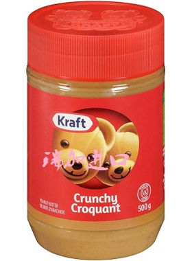 包邮加拿大Kraft卡夫CRUNCHY脆颗粒花生酱面包烘焙500g多种