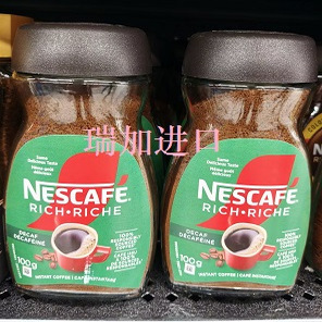 包邮加拿大Nescafe雀巢Rich Decaf香浓速溶咖啡粉100g不含咖啡因