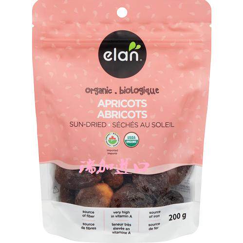 包邮加拿大Elan Sun Dried Apricots有-机自然晾晒杏脯干200G*2包
