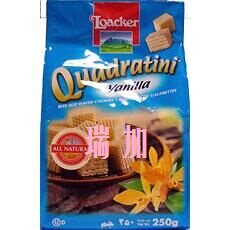 包邮加拿大LOACKER莱家小方块威化饼干粒粒装香草250克198元2袋
