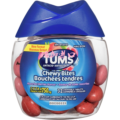 包邮加拿大TUMS Antacid强效抗胃酸钙咀嚼片孕妇老人混合浆果32粒