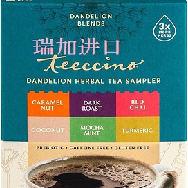 新品包邮加拿大Teeccino蒲公英草本茶72克薄荷摩卡等6味无咖啡因