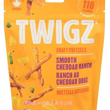 包邮加拿大Twigz PRETZELS手工扭结小枝饼干切达芝士奶酪130G*3包