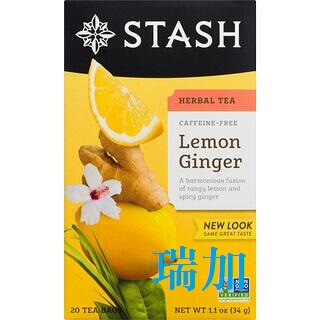 包邮！加拿大 Stash Tea 柠檬生姜味花草茶无咖啡因34克*2盒多种