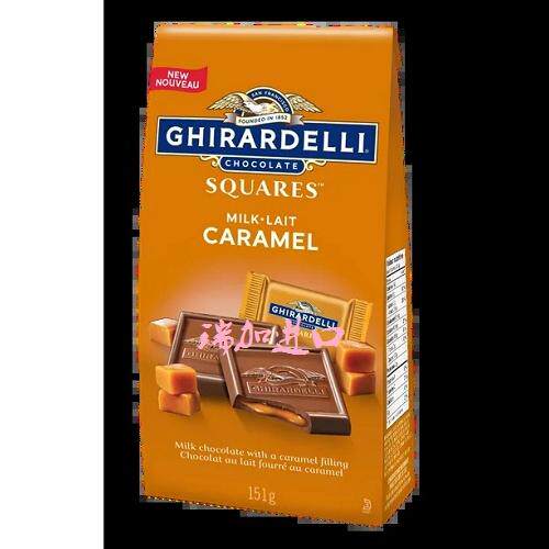 新品包邮加拿大GHIRARDELLI焦糖夹心方块牛奶巧克力151克多种口味
