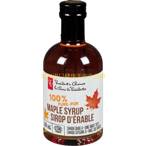 特价包邮加拿大PC总统之选Maple syrup纯枫糖浆A级200MLx2瓶浓烈