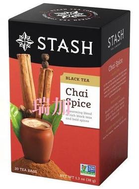 包邮加拿大Stash CHAI SPICE 印度奶茶 肉桂香姜红茶38克*2药草茶