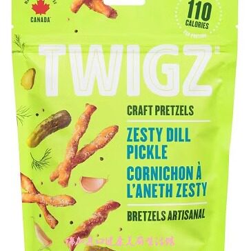 包邮加拿大Twigz PRETZELS手工艺扭结小枝饼干小茴香泡菜130g*3包