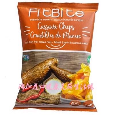 包邮加拿大FitBite cassava木薯脆片辣味100G*3包多口味可搭配