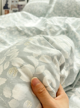 清风徐来蓝色小清新被套单件全棉纯棉碎花单被罩学生宿舍抗菌被套