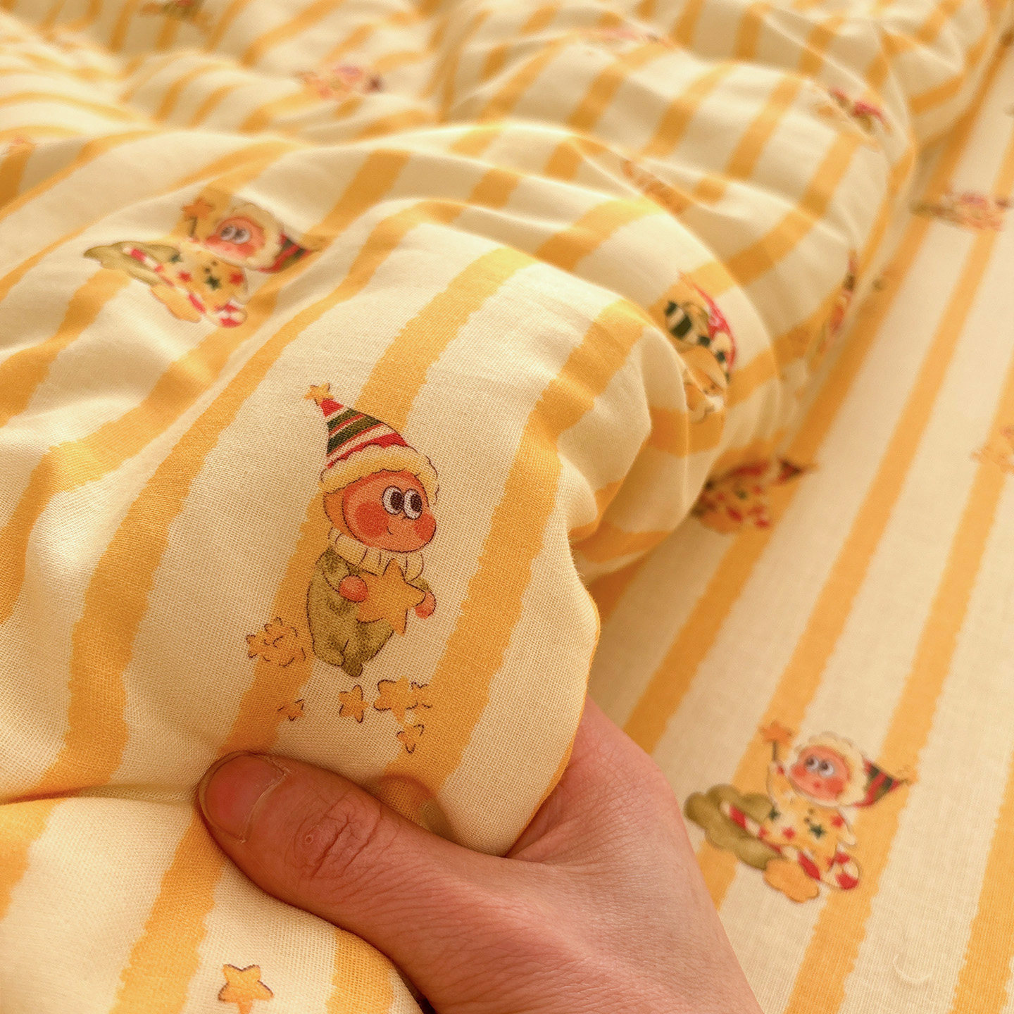 芝士星星黄全棉双层纱床单单件学生宿舍卡通纯棉被套可配三四件套